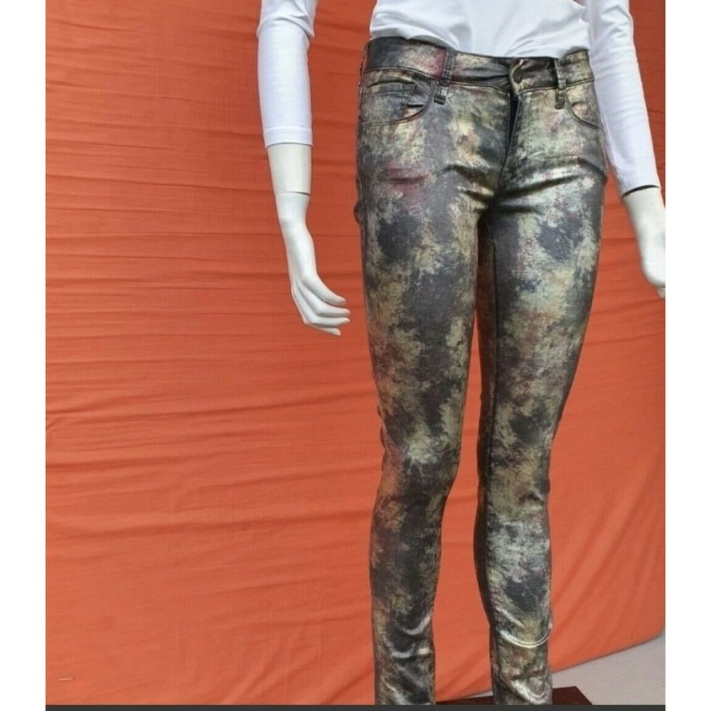 WOMENS Unisex MAVI Alexa Irridescent Skinny Jeans trousers Pant Size 8 Mid Rise - Picture 5 of 9